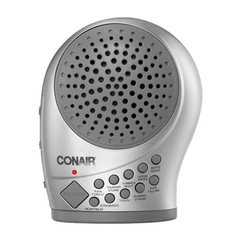 Conair Silver Sound Therapy Machine With Night Light,Sound Therapy,Each,SU12-3PK