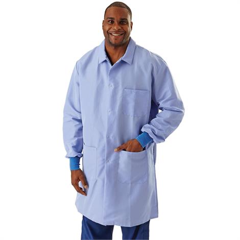 Medline Men ResiStat Blue Lab Coat with Pockets,3X-Large,Each,MDT046811XXXL