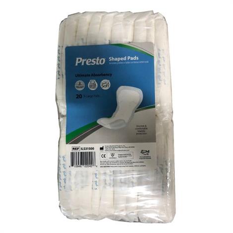 Presto Ultimate Absorbency Incontinence Shaped Pad,16" Long,180/ Pack,ILS31500