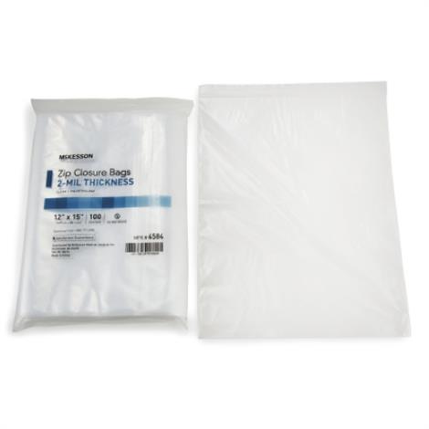 McKesson Polyethylene Zip Closure Bag,Bag,12" x 15",100/Bx,10Bx/Case,4584
