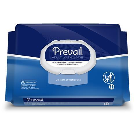 Prevail Adult Washcloths - with Aloe,Chamomile and E,Press-N-Pull Lid 12,12" x 8",48/Pack,12Pk/Case,WW-710
