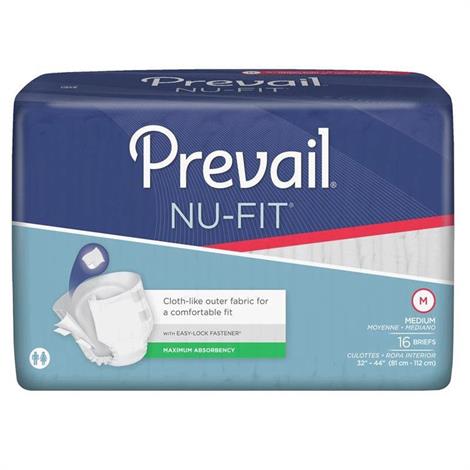 Prevail Nu-Fit Adult Briefs - Extra Absorbency,Large,Fits Waist 45" to 58",Blue,18/Pack,4Pk/Case,NU-013-1