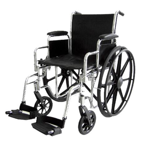 ITA-MED 16 Inch Premium Wheelchair with Chrome Plated Frame,Seat 16"W,Each,W16-300