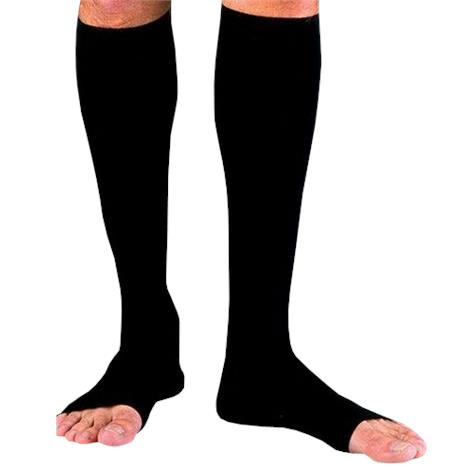 BSN Jobst for Men Open Toe Knee-High 30-40 mmHg Ribbed Compression Socks,X-Large,Full Calf,Pair,115375