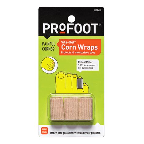 Profoot Vita-Gel Corn Wraps,Corn Wraps,3/Pack,717561