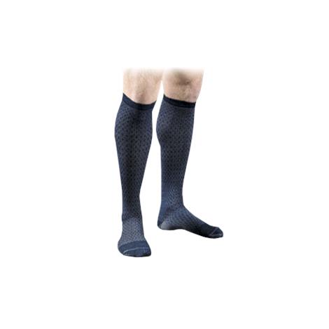 FLA Activa Mens Patterned 15-20mmHg Casual Socks,Black,Medium,Pair,H2462