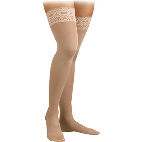 FLA Activa Soft Fit Large Thigh High 20-30mmHg Stockings With Lace Top,Ivory,Pair,H3863