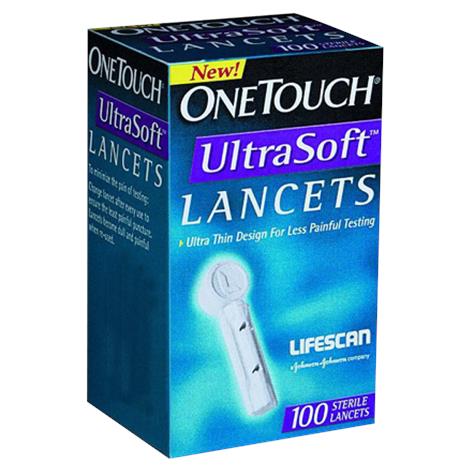 Lifescan One Touch UltraSoft Lancets,UltraSoft Lancets,100/Pack,20393