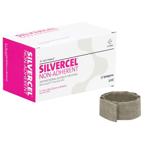 Systagenix Silvercel Non Adherent Alginate Dressing,4-1/4" x 4-1/4",10/Pack,900404