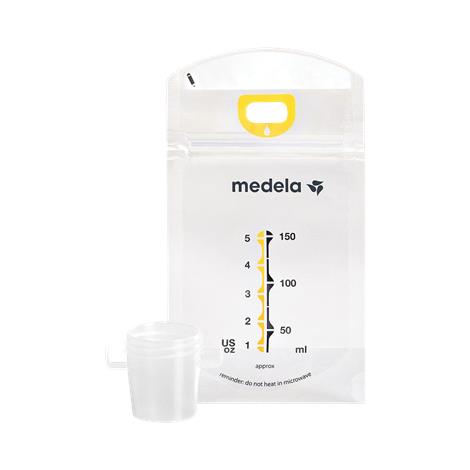 Medela Pump & Save Breastmilk Bags With Easy-Connect Adapter,6-3/16" x 4-1/4" x 1-1/2",20/Pack,12Pack/Case,87233