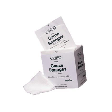 Medline Caring Woven Sterile Gauze Sponges,4" X 4" (10.16Cm X 10.16Cm),8 Ply,50/Pack,#Prm4408Z