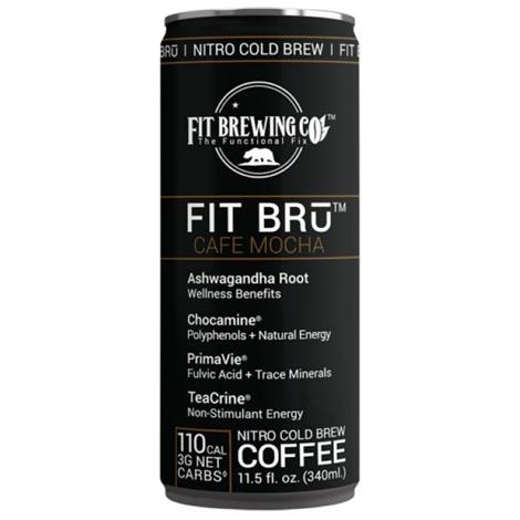Fit Brewing Co Fit Bru Nitro Cold Coffee And Carbonated Tea,Vanilla Latte,12oz,12/Case,5630002