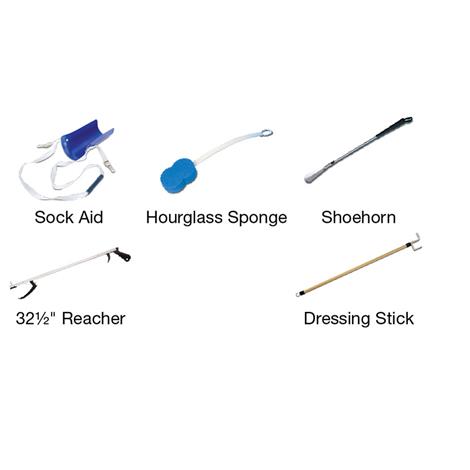 Essential Medical Everyday Essentials Deluxe Hip Kit With Molded Sock Aid,Kit,Each,L3031