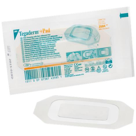 3M Tegaderm Pad Film Dressing With Non-Adherent Pad,3-1/2" x 13-3/4",20/Pack,3593