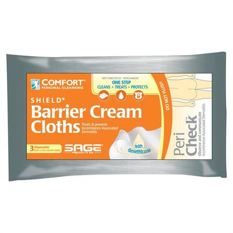 Sage Comfort Shield Barrier Cream Cloth with Dimethicone,8.5" X 8.5",3/Pack,100Pk/Case,7503