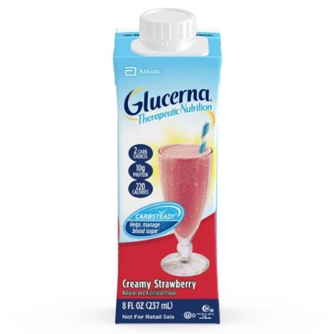 Glucerna Therapeutic Shake,Creamy Strawberry,8 oz,24/Pack,64925