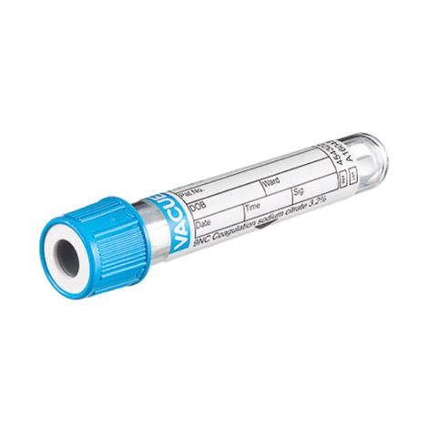 VACUETTE Venous  Collection Serum Tube With 9NC Coagulation Sodium Citrate,2ml,13 X 75 mm,Light Blue Cap-White ring,50/Pack,454322