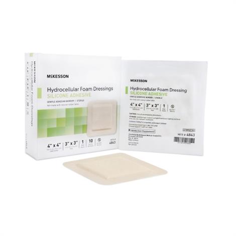 McKesson Silicone Foam Dressing Square Silicone Adhesive With Border Sterile,7 X 7 Inch Sacral,10/Pack,4845