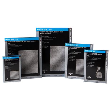 Medline Opticell AG Plus Silver Antibacterial Gelling Fiber Wound Dressing,5"L x 4"W,Sheet,50/Case,MSC9845EP