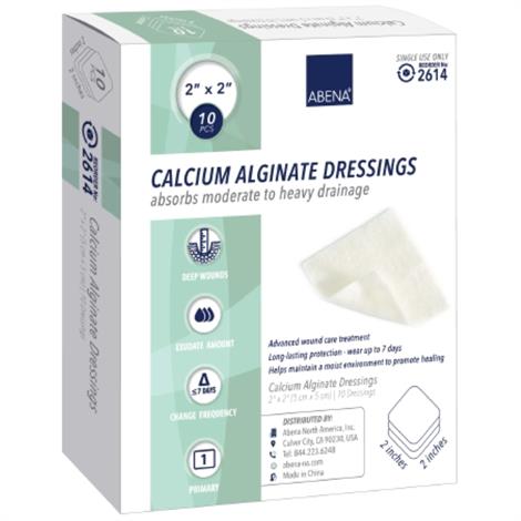Abena Calcium Alginate Dressing,4" x 4" Square,10/Pack,2615