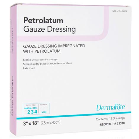 DermaRite Impregnated Petrolatum Gauze Dressing,3" x 9",50/Box,23390