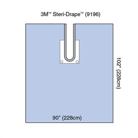 3M Steri-Drape Drape Shoulder Split Sheet with Pouch,Small,90"W X 102"L,10/Pack,9196