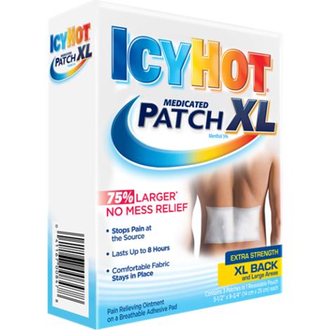 Chattem Icy Hot Medicated Patch,Icy Hot Medicated Patch,XL Back,Each,4116700847
