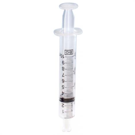 BD Clear Oral Syringe with Tip Cap,10mL Syringe with Tip Cap,Clear,100/Pack,305219