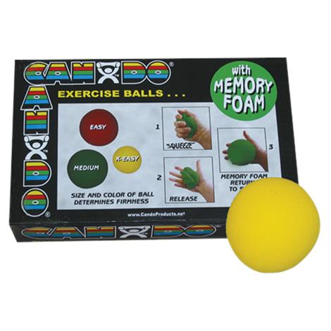 CanDo Memory Foam Squeeze Hand Ball Exerciser,Easy,Red,Diameter: 3.0",Each,#10-0777