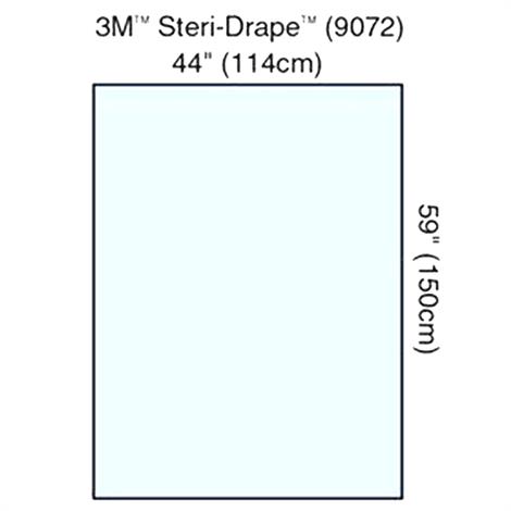 3M Steri-Drape Back Table Cover,Blue,44"W X 59"L,80/Pack,9072