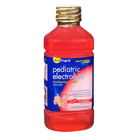 Mckesson Sunmark Pediatric Oral Electrolyte Solution,Strawberry Flavor,33.8oz Bottle,Each,2139053