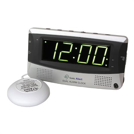 Sonic Boom Dual Alarm Clock with Super Shaker,9"W x 2"D x 5"H,Each,SBD375ss