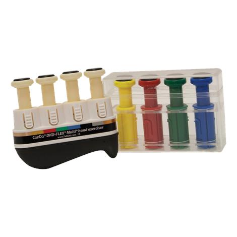 CanDo Digi-Flex Multi Progressive Starter Pack Hand Exerciser,Frame and 4 Blue,1 Yellow,1 Red,1 Green,1 Black Buttons,Each,#10-3744S