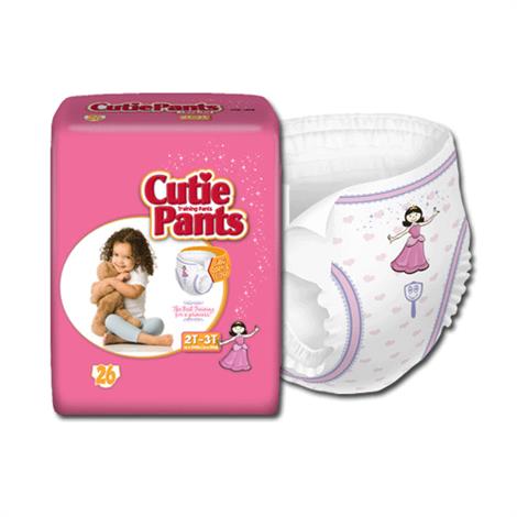 Cuties Refastenable Training Pants For Girls,Medium,2T - 3T,Up to 34lb,26/Pack,4Pk/Case,CR7008