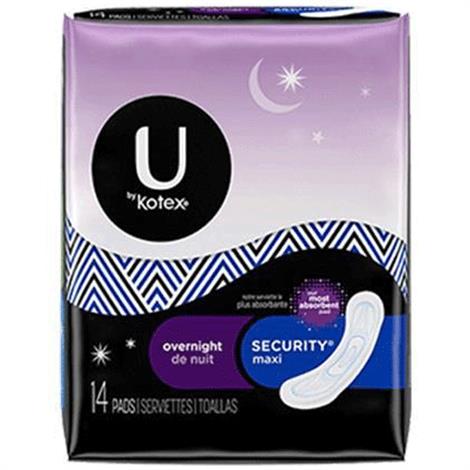 Kotex Maxi Overnight Pads,Extra Absorbency,14/Pack,8Pk/Case,1404