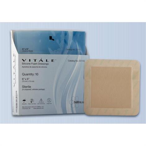 CellEra Vitale Silicone Super-Absorbent Dressings,6" x 7",10/Pack,20267