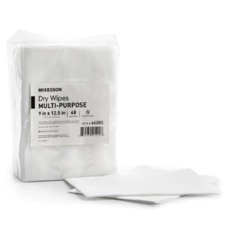 McKesson Medium Duty Dry Wipes,9" x 12.5",48/Pack,16Pk/Case,46085