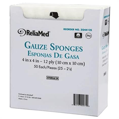 Cardinal Health Gauze Sponges,Non-Woven 4" x 4",4-Ply,Sterile,50/Pack,24Pk/Case,CNWS444S