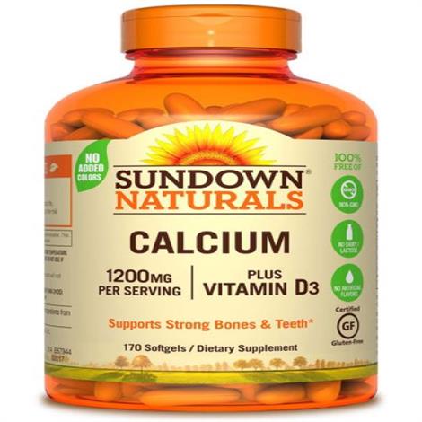 Sundown Naturals Calcium 1200 PLUS D Dietary ,60sg,Each,650017