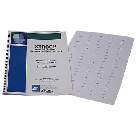 Stoelting Stroop Color And Word Test Kit,Children Version,Each,30149