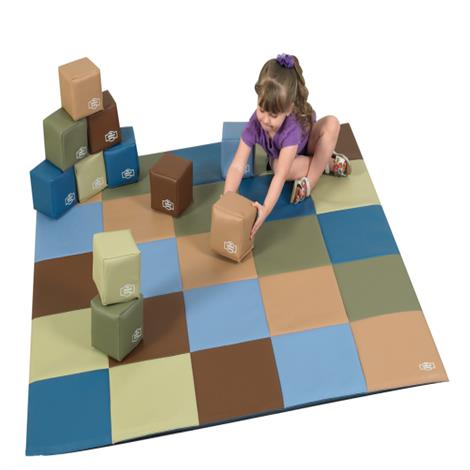 Childrens Factory Woodland Patchwork Mat and blocks Set,57" x 57" x 1",set of 12 Pc. Block,Each,CF705-390