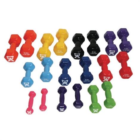 CanDo Standard Weight Dumbbell Set,Dumbbell Set with Wall Rack (20 Pieces),Each,555948