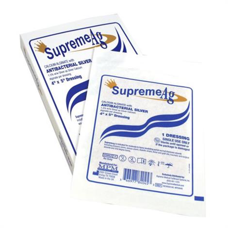 Supreme Ag Silver Calcium Alginate Dressing,4" x 5",10/pack,SXMP00840