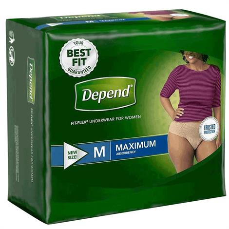Depend Fit-Flex Incontinence Underwear For Women - Maximum Absorbency,Medium,72/Pack,51704