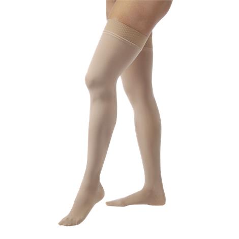 BSN Jobst Opaque Small Closed Toe Thigh High 30-40mmHg Extra Firm Compression Stockings,Natural,Pair,115286