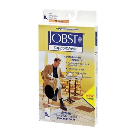 BSN Jobst for Men Classic Supportwear Closed Toe Knee High 8-15 mmHg Mild Compression Socks,Navy,X-Large,Pair,110339