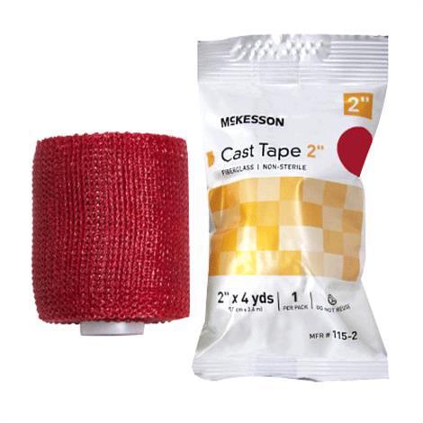 McKesson Fiberglass Cast Tape - Red,3 Inch X 12 Foot,10/Pack,115-3R