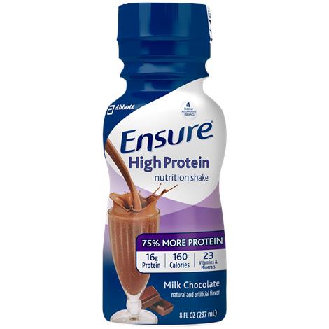 Abbott Ensure High Therapeutic Shake,Milk Chocolate,8fl. oz (237mL) Bottle,24/Case,64134