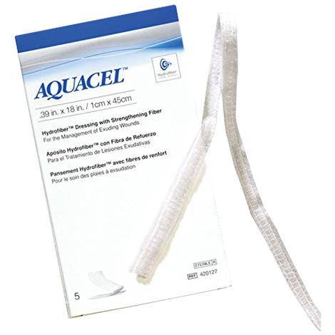 ConvaTec Aquacel Hydrofiber Sterile Wound Dressing,Ribbon with Strengthening Fiber,0.39" x 18" (1cm x 45cm),100/Case,420127