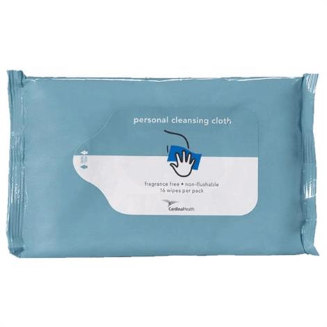 Cardinal Health Personal Cleansing Cloth,Non-Flushable,Fragrance Free,3.2% Dimethicone,Size - 9" x 13",42/Pack,24Pk/Case,2AWUD-42